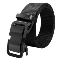 Canvas nylon belt versatile, non perforated, automatic buckle canvas waist belt lightweight, ultra-thin, durable