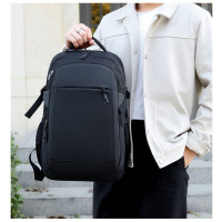 Business backpack bumbag men's large capacity USB interface computer bag anti-theft inner pocket