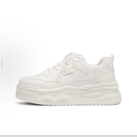 Women's All-White Platform Sneakers - Chunky Sole Casual Shoes for Daily Wear‌